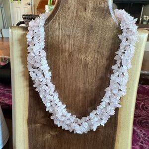 Rose Quartz Natural Stone Chip Collar Necklace